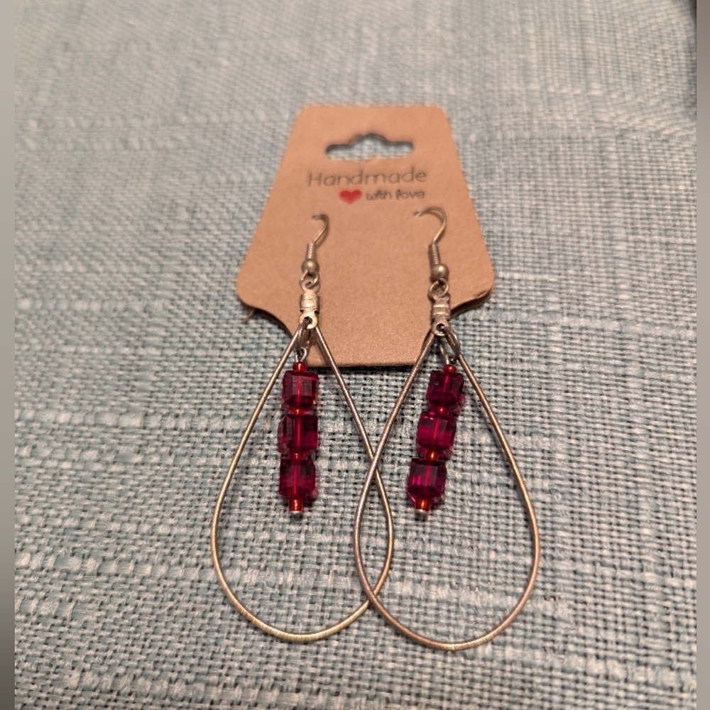 Red Beaded Earrings